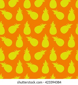 Vector Seamless Pattern with Pineapples