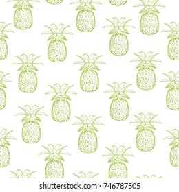 Vector Seamless Pattern with Pineapples