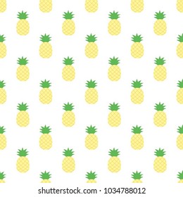 Vector seamless pattern with pineapples. Cute Tropical summer fruit background.