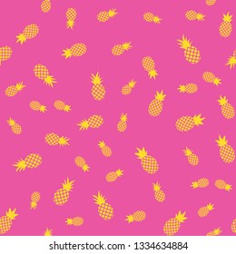 Vector seamless pattern with pineapples. Tropical Summer fruit