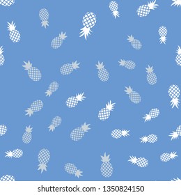 Vector seamless pattern with pineapples. Tropical Summer fruit 