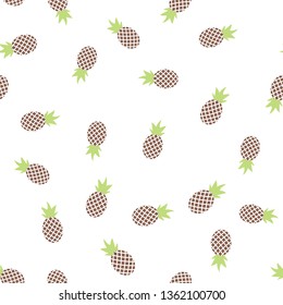 Vector seamless pattern with pineapples. Tropical Summer fruit 