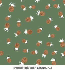 Vector seamless pattern with pineapples. Tropical Summer fruit 