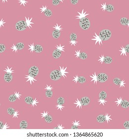 Vector seamless pattern with pineapples. Tropical Summer fruit 