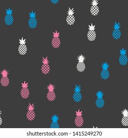 Vector seamless pattern with pineapples. Tropical Summer fruit 