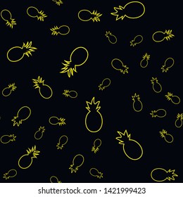 Vector seamless pattern with pineapples. Tropical Summer fruit 