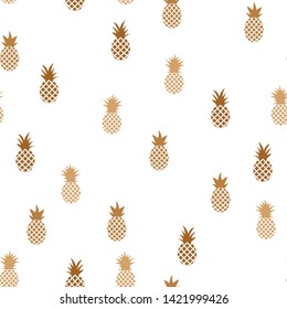 Vector seamless pattern with pineapples. Tropical Summer fruit 