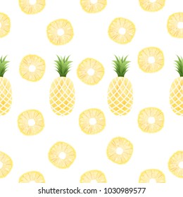 Vector Seamless Pattern with Pineapples,summer concept.