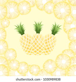 Vector Seamless Pattern with Pineapples,summer concept.