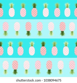 Vector Seamless Pattern with Pineapples,summer concept.