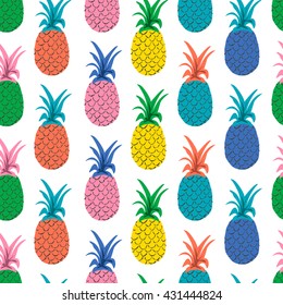 Vector Seamless Pattern with Pineapples/Vector illustration