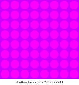 Vector seamless pattern pink circles on a bright pink background. Cute Fabric design textile swatch print. Vivid Pink texture. Simple design. Geometric vector illustration. Pink dots Circles pattern