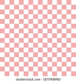 Vector seamless pattern of pink colored chess board checkered texture isolated on white background