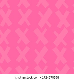 vector seamless pattern pink crosses x on a contrasting background
