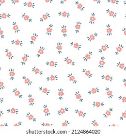Vector seamless pattern with pink flowers