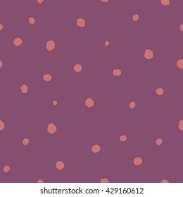 Vector seamless pattern with pink grunge dots. Stylish background with randomly disposed spots