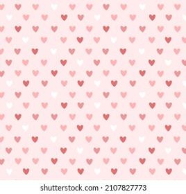 Patrón vectorial sin fisuras de los corazones rosados. Adecuado para crear fondos, patrones, fondos de pantalla, impresiones de embalaje, texturas. Día de San Valentín, boda, cumpleaños, decoración de habitaciones para niños.