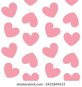 Vektor nahtloses Muster von rosa Herzen isoliert auf weißem Hintergrund