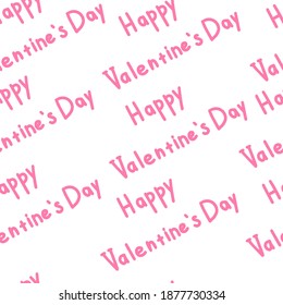 Vector seamless pattern with pink inscriptions. 