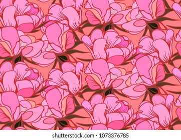 Vector seamless pattern pink roses