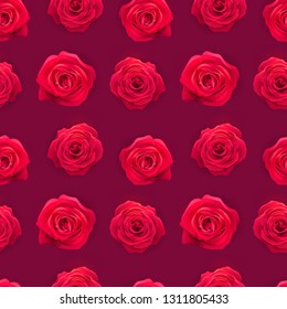 Vector seamless pattern with pink roses