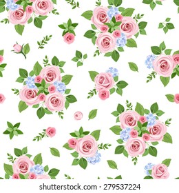 Cute Cartoon Set Roses Flowers Vector Stock Vector (Royalty Free ...