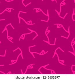 Vector seamless pattern of pink women sandals.