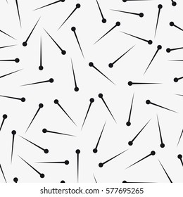 Vector seamless pattern with pins. Repeating geometric tiles with stylized monochrome background.