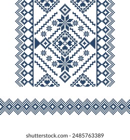 Vector seamless pattern pixcel style, ethnic geometry, ethnic design, Design for textile, fabric, batik, print, ethnic motifs.