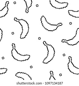 vector seamless pattern pixel banana on white background