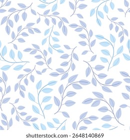 Patrón sin fisuras de Vector con ramas de plantas sobre un fondo blanco. Perfecto para imprimir en ropa, textiles, Fondos de pantalla, papel de regalo, scrapbooking.