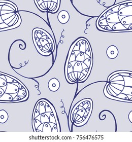 Vector seamless pattern with plants 2