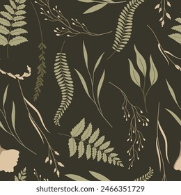 Vector seamless pattern with plants