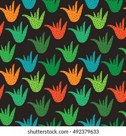 Vector seamless pattern with plants