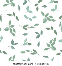 Vector seamless pattern with plants, branches, leaves. Perfect for wallpaper, gift paper, pattern fills, web page background, greeting cards, package, postcards, baby book
