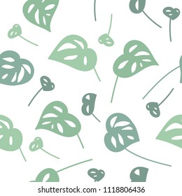 Vector seamless pattern with plants, branches, leaves. Perfect for wallpaper, gift paper, pattern fills, web page background, greeting cards, package, postcards, baby book
