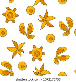 Vector Seamless Pattern with Plants. Floral texture