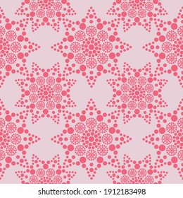 Vector seamless pattern. Point monochrome painting. Geometric pink elements