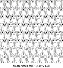 Vector seamless pattern polar bears on a transparent background. The print elements are hand drawn.