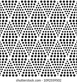 vector of seamless pattern with polka dot and rhombus.Black and white

