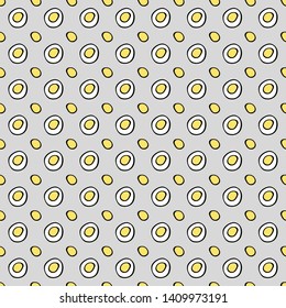 Vector seamless pattern with polka dot. Hand drawn illustration of circles. 