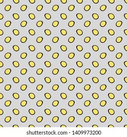 Vector seamless pattern with polka dot. Hand drawn illustration of circles. 