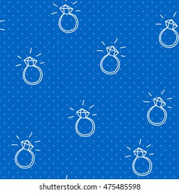 Vector seamless pattern  polka dot with wedding rings . Tattoo elements. Hipster style
