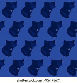 Vector seamless pattern with polygonal fox
