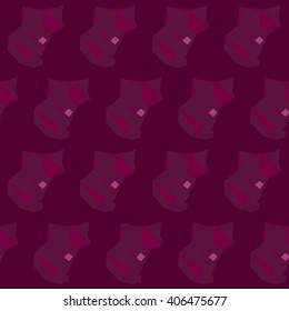 Vector seamless pattern with polygonal fox