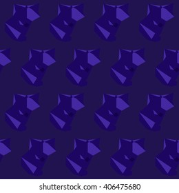 Vector seamless pattern with polygonal fox