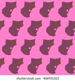 Vector seamless pattern with polygonal fox
