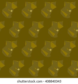 Vector seamless pattern with polygonal fox