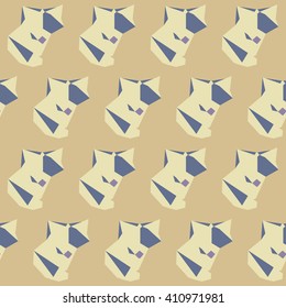 Vector seamless pattern with polygonal fox
