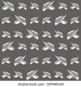 Vector seamless pattern with polygonal unicorn